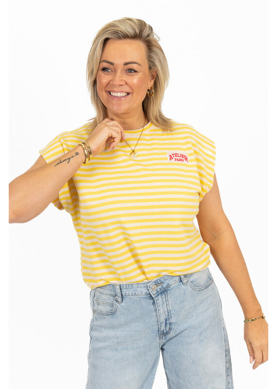 21Jewelz Atelier t-shirt gestreept - geel