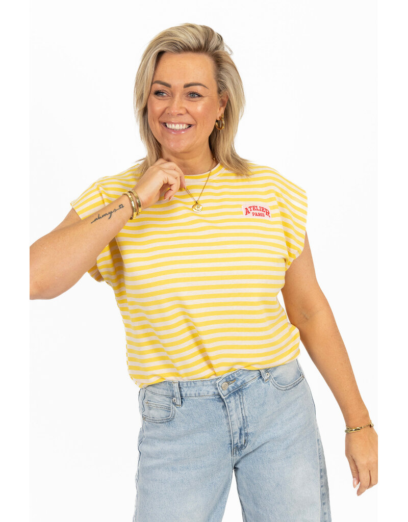 21Jewelz Atelier t-shirt gestreept - geel