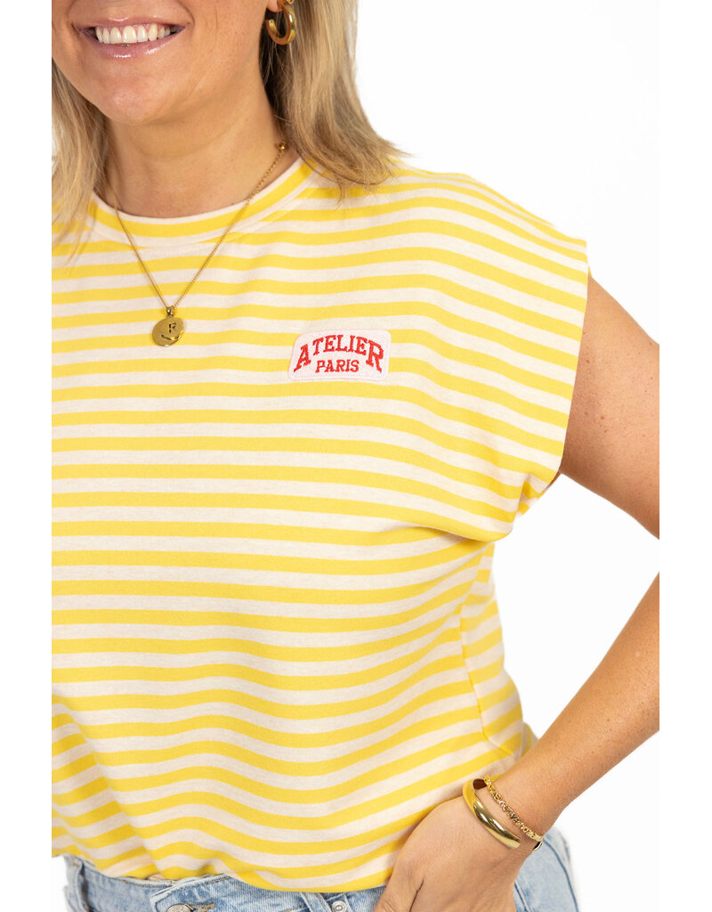 21Jewelz Atelier t-shirt gestreept - geel