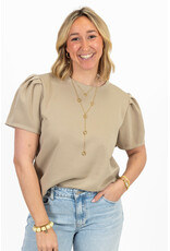 21Jewelz Sweatshirt met pofmouw - taupe
