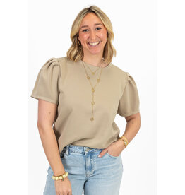 21Jewelz Sweatshirt met pofmouw - taupe