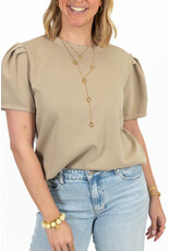 21Jewelz Sweatshirt met pofmouw - taupe