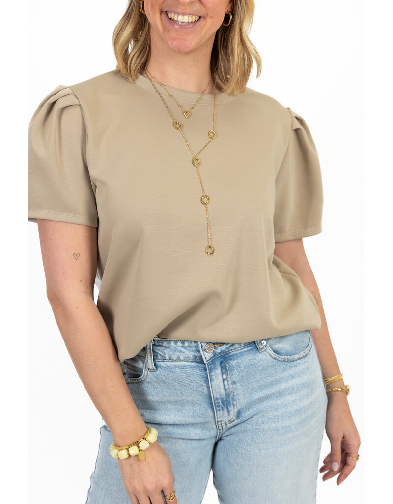 21Jewelz Sweatshirt met pofmouw - taupe