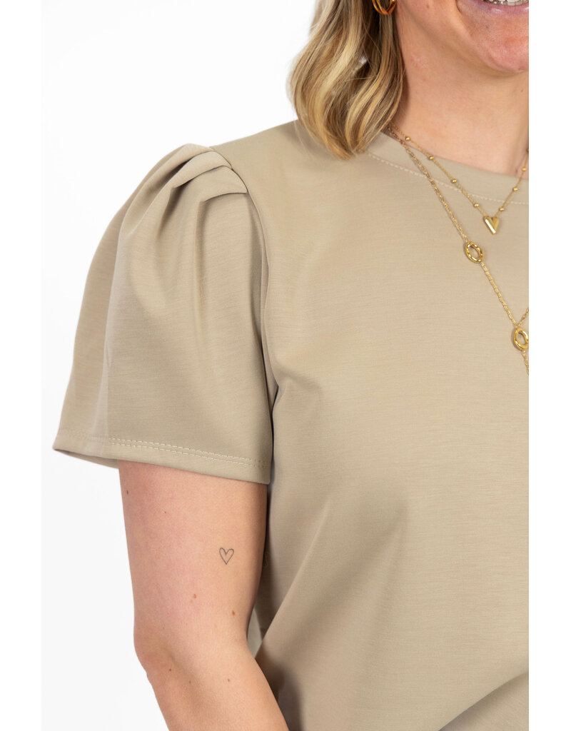 21Jewelz Sweatshirt met pofmouw - taupe