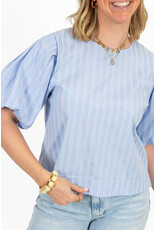 21Jewelz Gestreepte ballon blouse - blauw