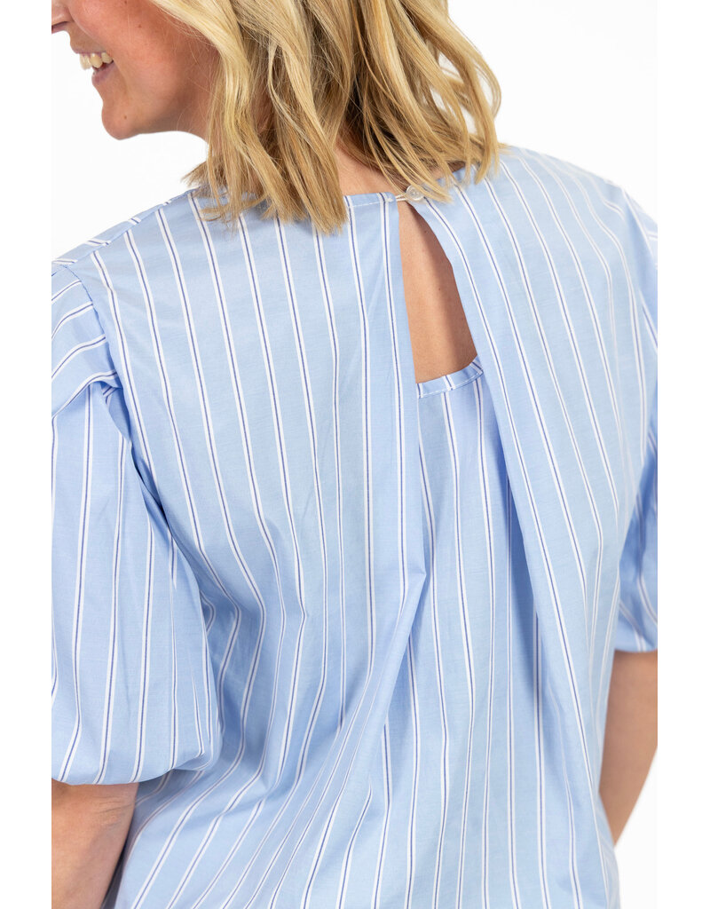 21Jewelz Gestreepte ballon blouse - blauw