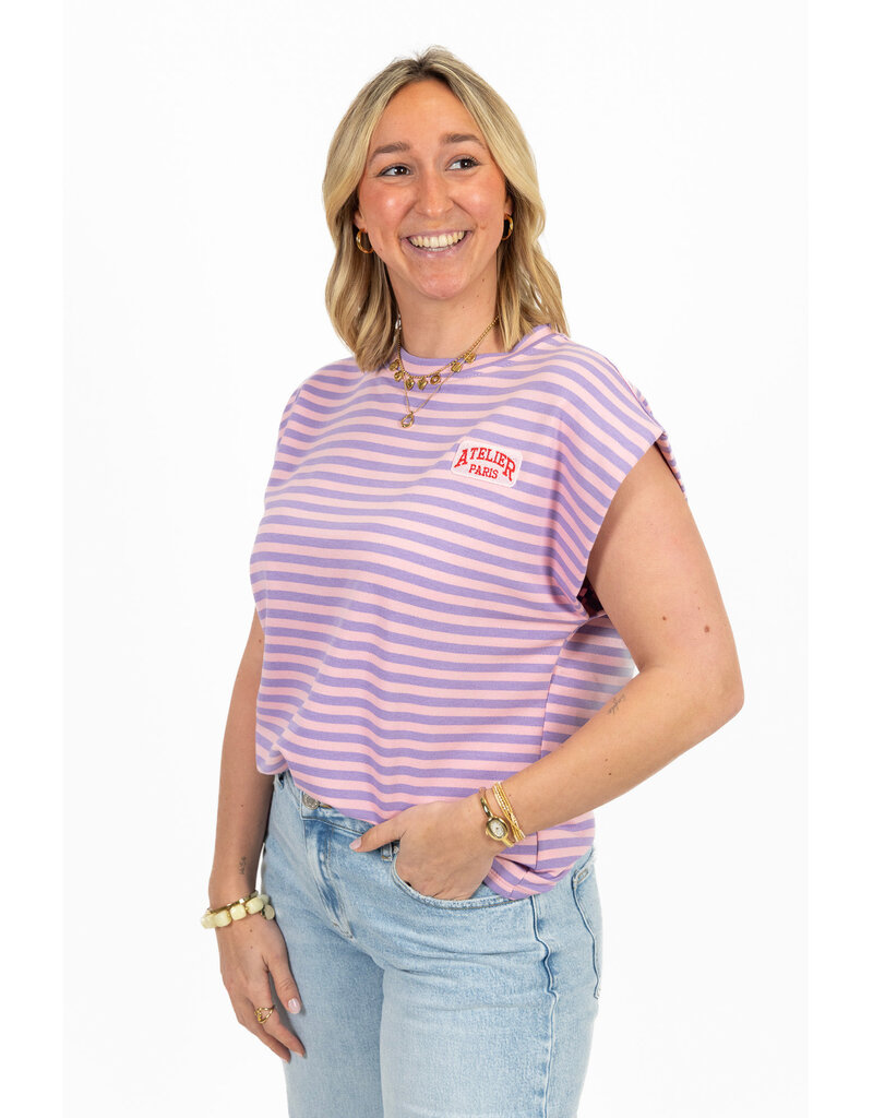 21Jewelz Atelier t-shirt gestreept - lila
