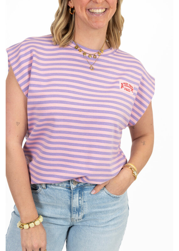 21Jewelz Atelier t-shirt gestreept - lila