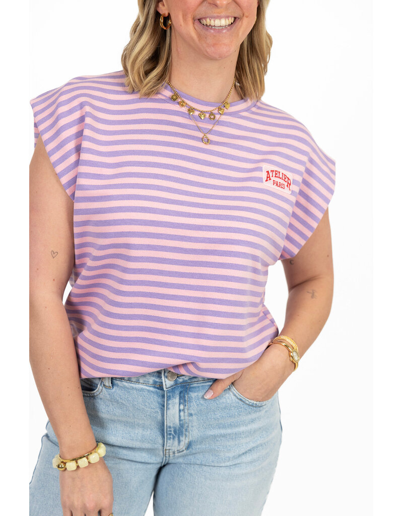 21Jewelz Atelier t-shirt gestreept - lila