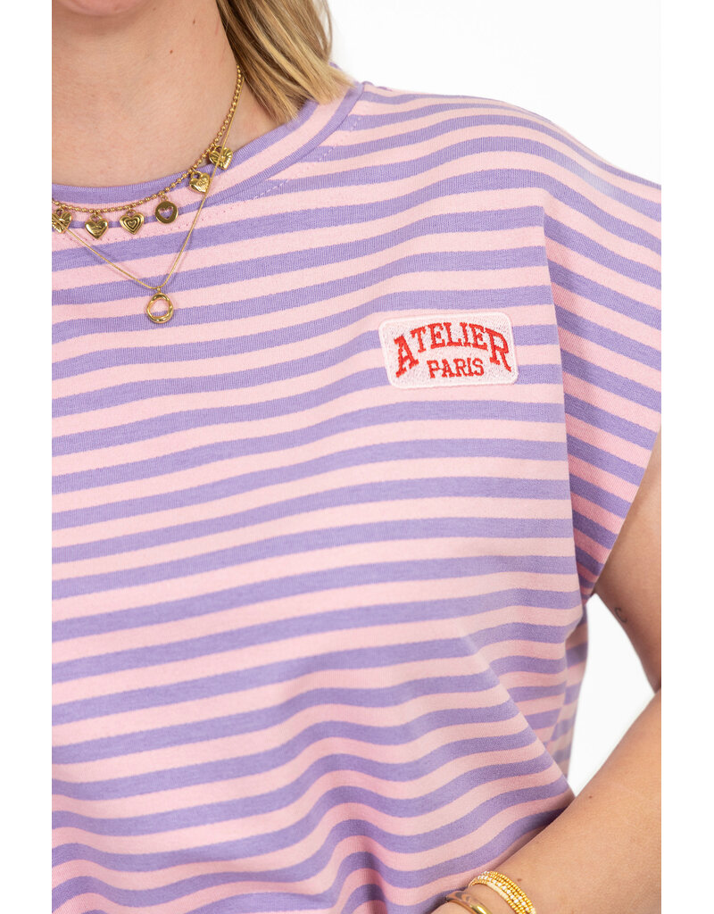 21Jewelz Atelier t-shirt gestreept - lila