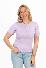 21Jewelz Zigzag shirt met gouden studs - lila