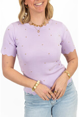 21Jewelz Zigzag shirt met gouden studs - lila