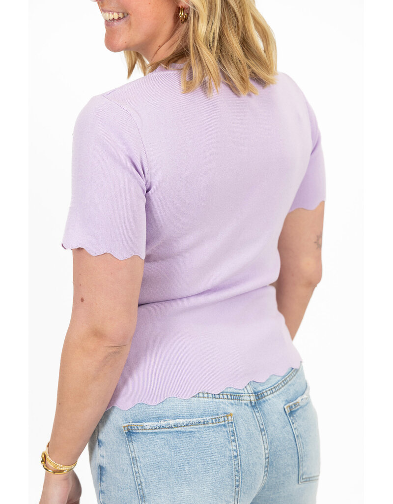 21Jewelz Zigzag shirt met gouden studs - lila