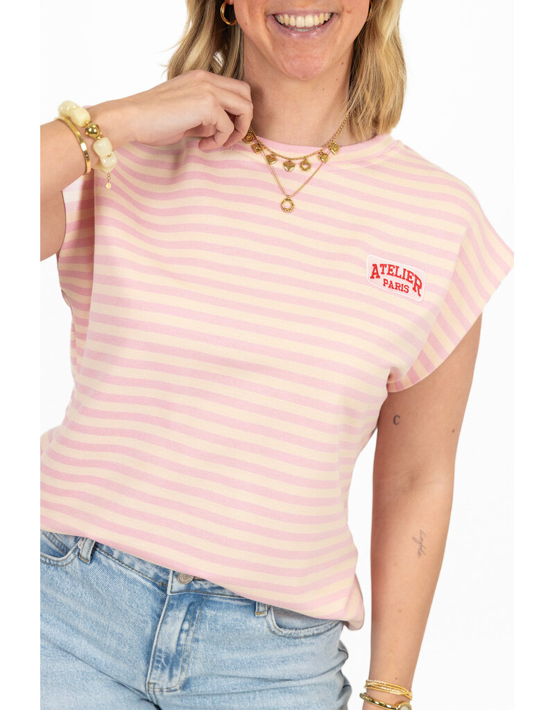 21Jewelz Atelier t-shirt gestreept - roze