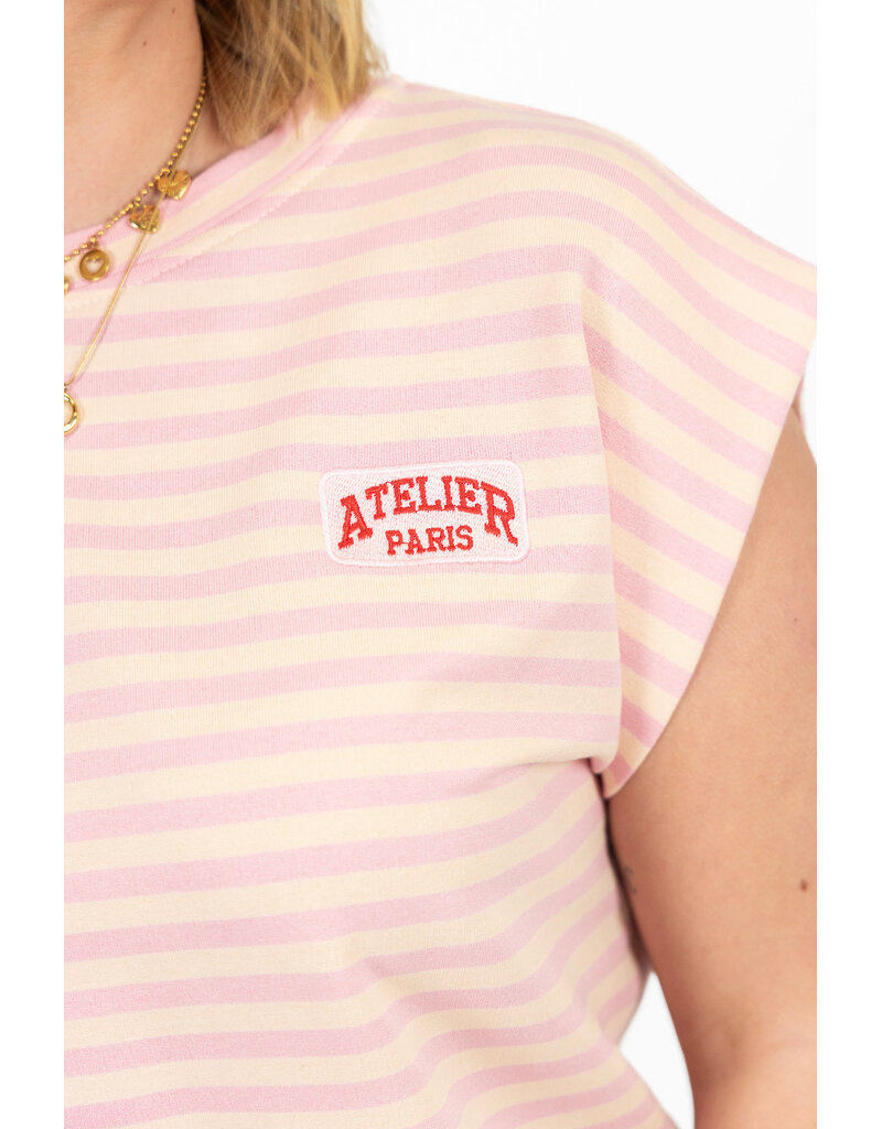 21Jewelz Atelier t-shirt gestreept - roze