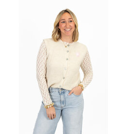 21Jewelz Wollig gilet met embleem - ecru