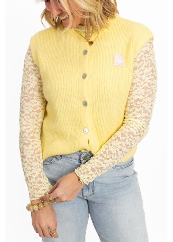 21Jewelz Wollig gilet met embleem - geel