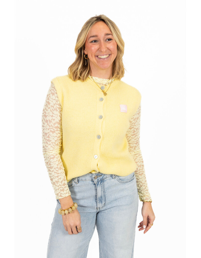 21Jewelz Wollig gilet met embleem - geel