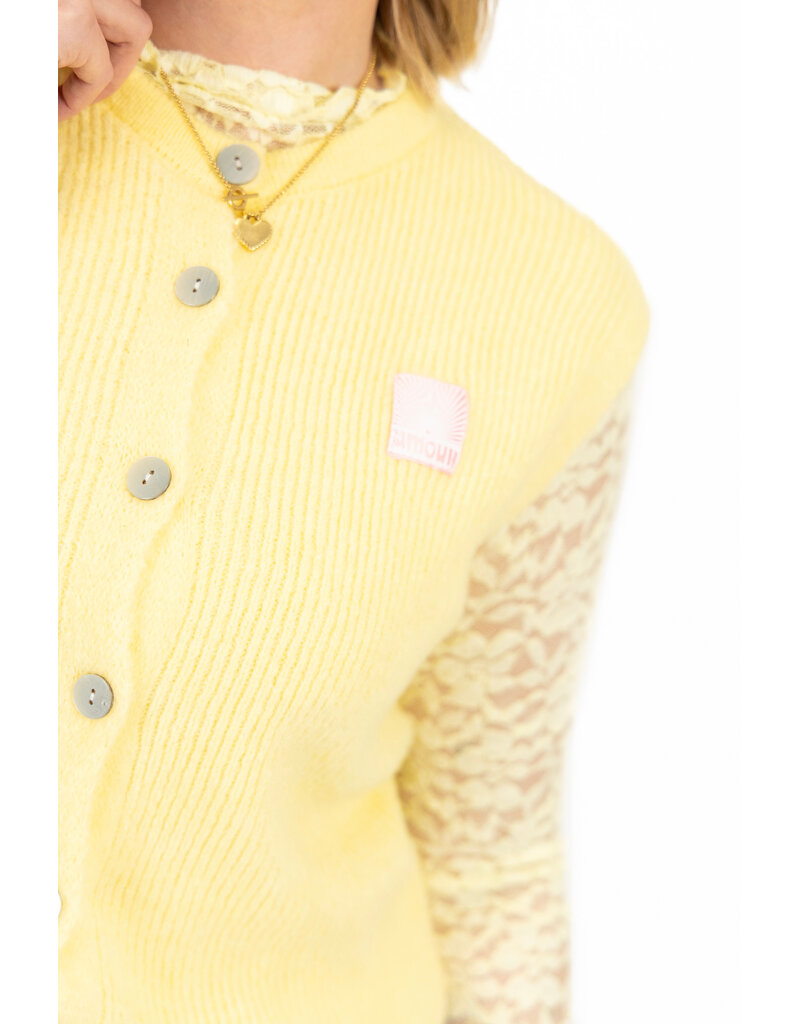 21Jewelz Wollig gilet met embleem - geel