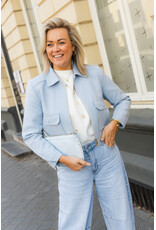 21Jewelz Kort effen jasje met zakken - blauw