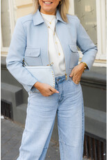 21Jewelz Kort effen jasje met zakken - blauw