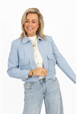 21Jewelz Kort effen jasje met zakken - blauw