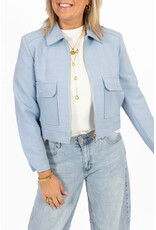 21Jewelz Kort effen jasje met zakken - blauw