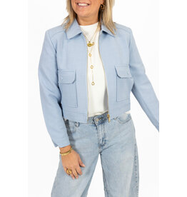 21Jewelz Kort effen jasje met zakken - blauw