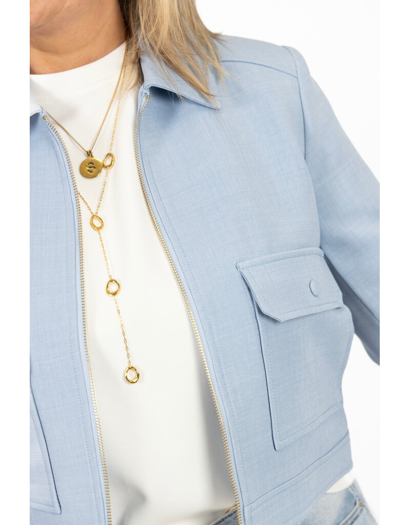 21Jewelz Kort effen jasje met zakken - blauw