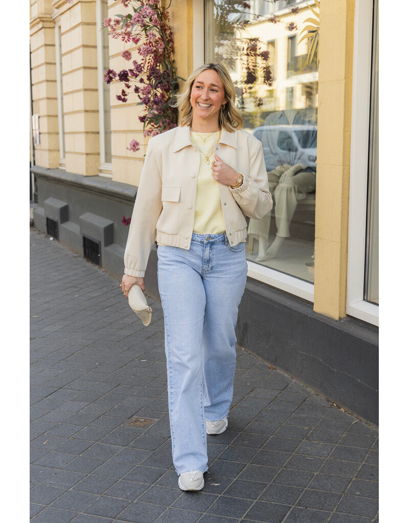 21Jewelz Cropped jasje met zakken - ecru