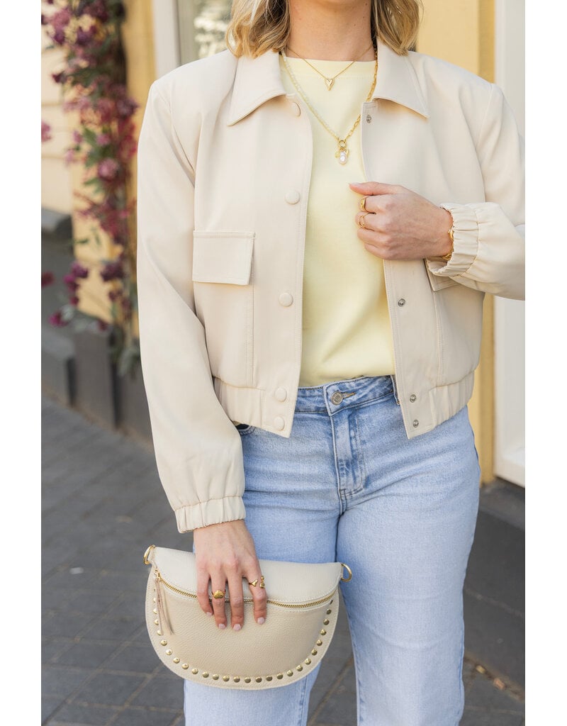 21Jewelz Cropped jasje met zakken - ecru