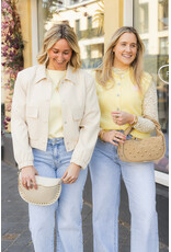 21Jewelz Cropped jasje met zakken - ecru