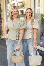 21Jewelz Blazer met korte mouwen & knoopdetail - groen