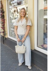 21Jewelz Blazer met korte mouwen & knoopdetail - beige