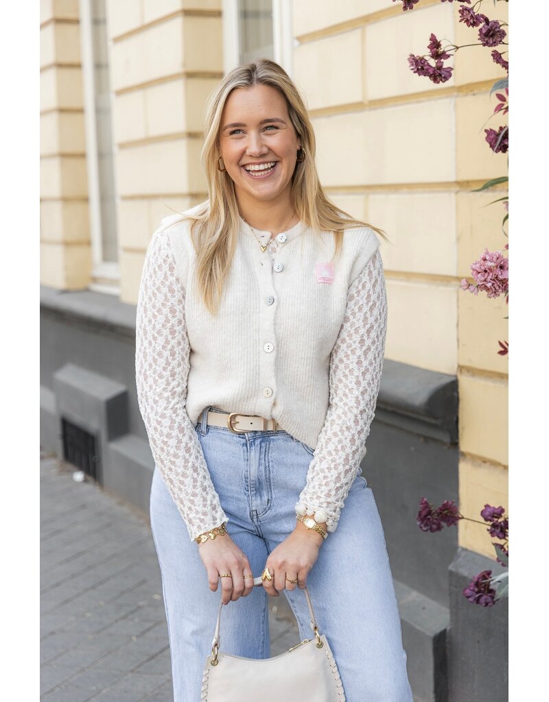 21Jewelz Basic kanten top - ecru