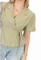 21Jewelz Blazer met korte mouwen & knoopdetail - groen