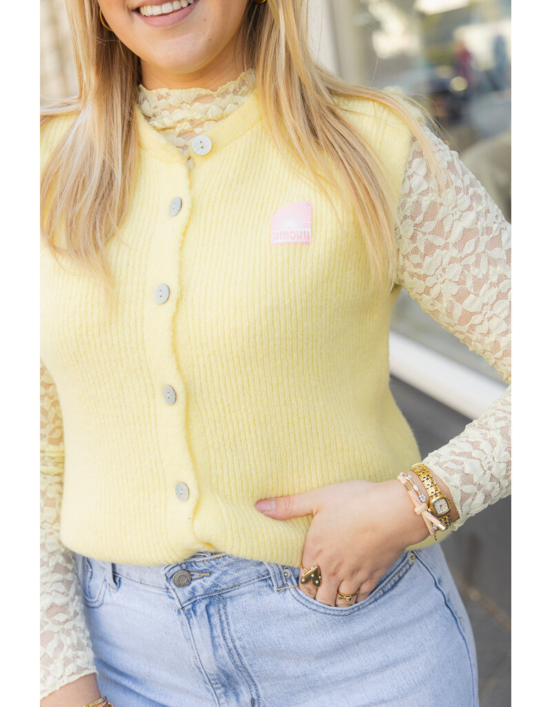 21Jewelz Wollig gilet met embleem - geel