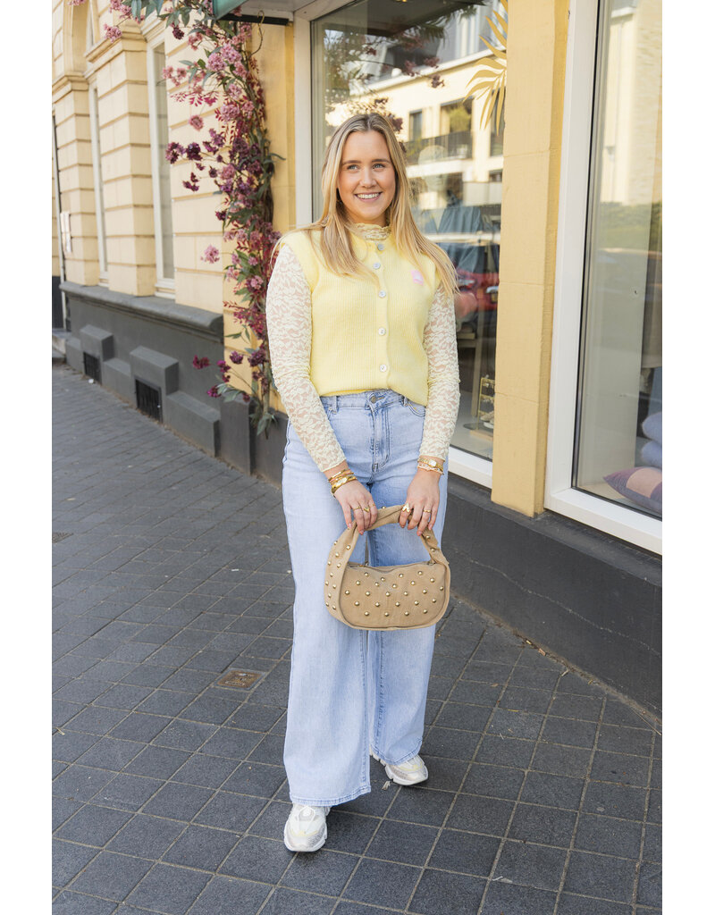 21Jewelz Wollig gilet met embleem - geel