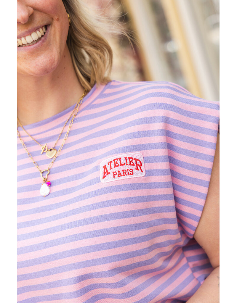 21Jewelz Atelier t-shirt gestreept - lila