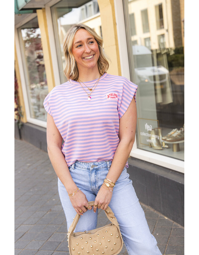 21Jewelz Atelier t-shirt gestreept - lila