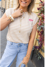 21Jewelz Atelier t-shirt gestreept - beige
