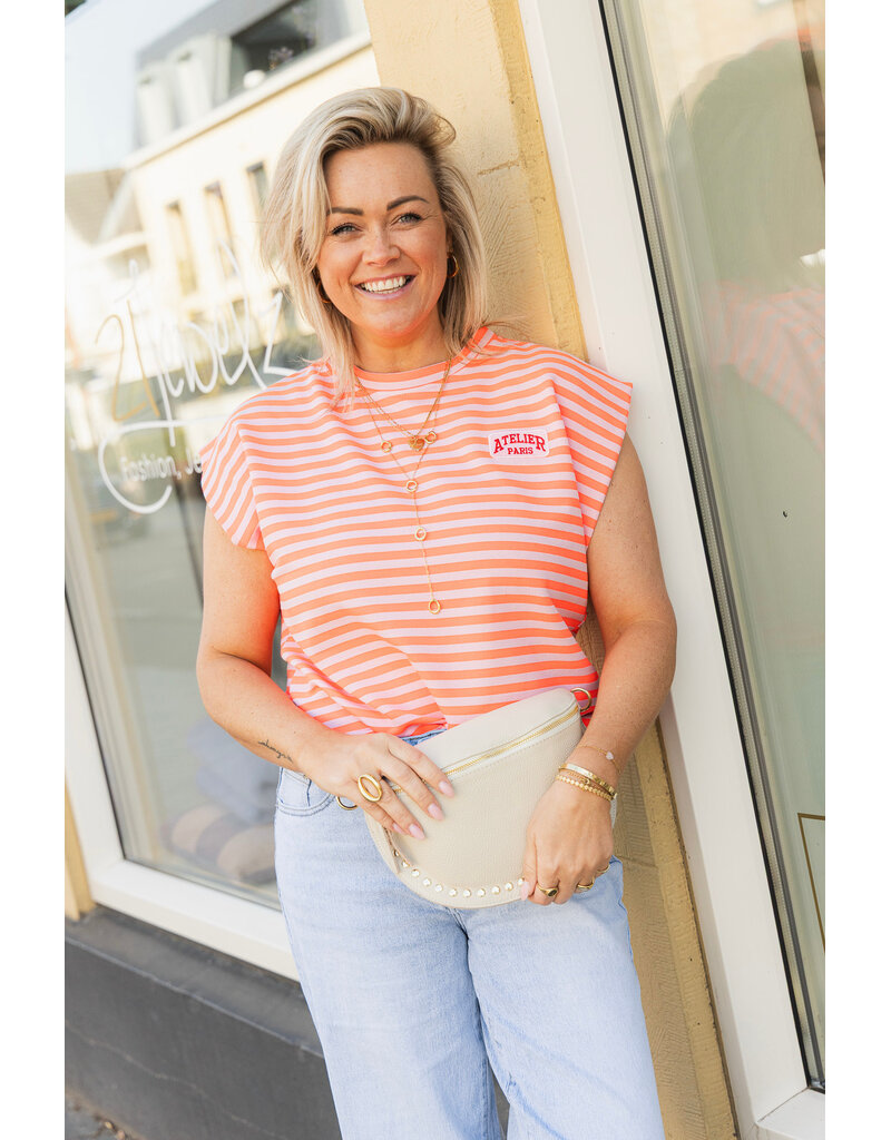 21Jewelz Atelier t-shirt gestreept - oranje