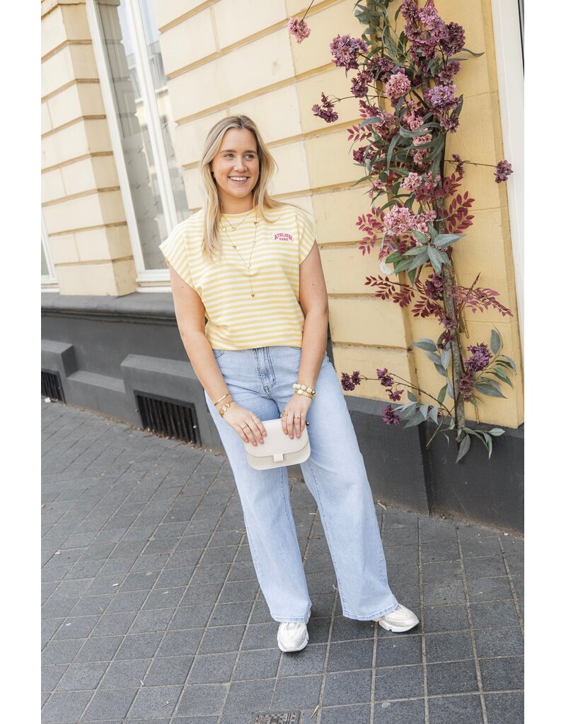 21Jewelz Atelier t-shirt gestreept - geel