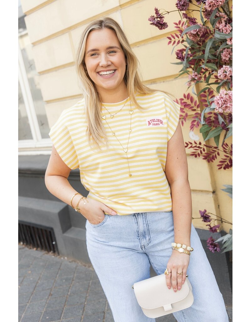 21Jewelz Atelier t-shirt gestreept - geel