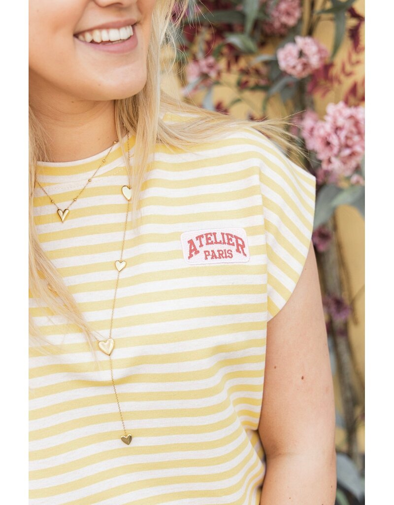 21Jewelz Atelier t-shirt gestreept - geel