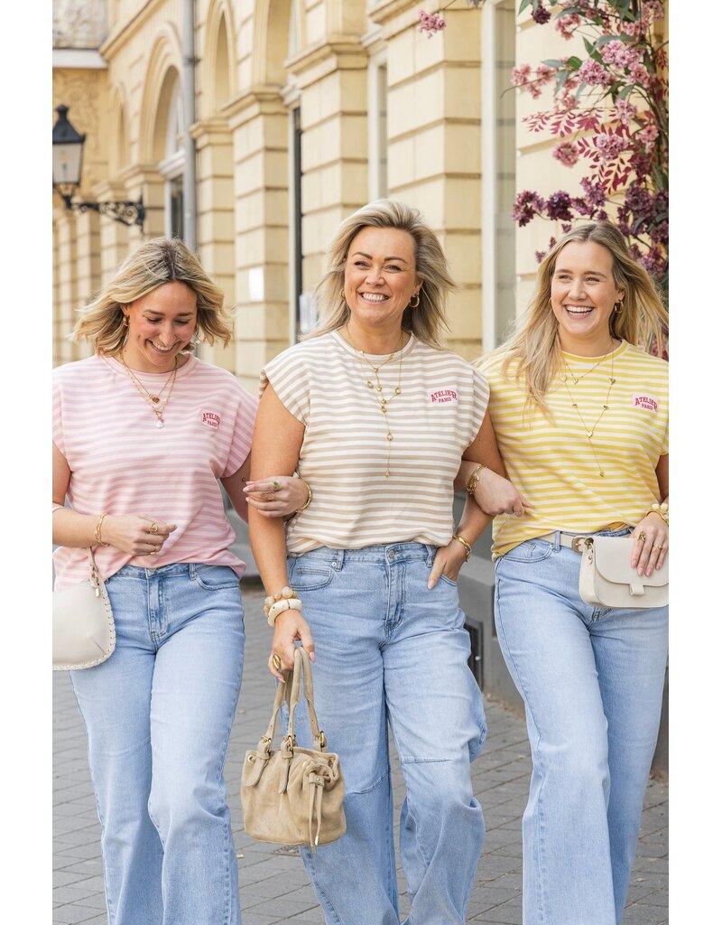 21Jewelz Atelier t-shirt gestreept - geel
