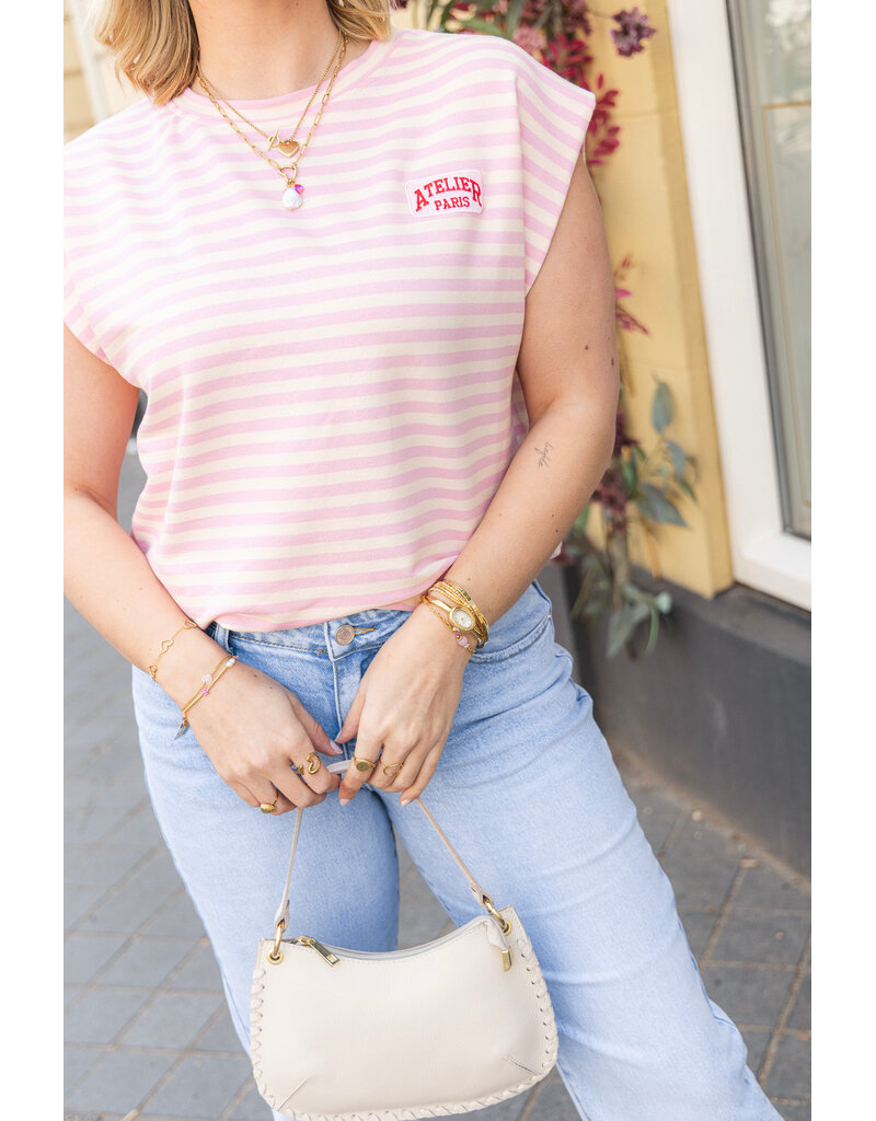 21Jewelz Atelier t-shirt gestreept - roze