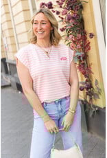 21Jewelz Atelier t-shirt gestreept - roze