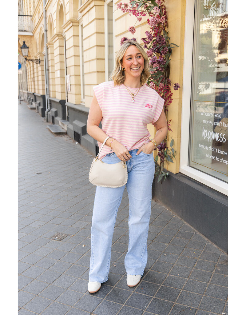 21Jewelz Atelier t-shirt gestreept - roze