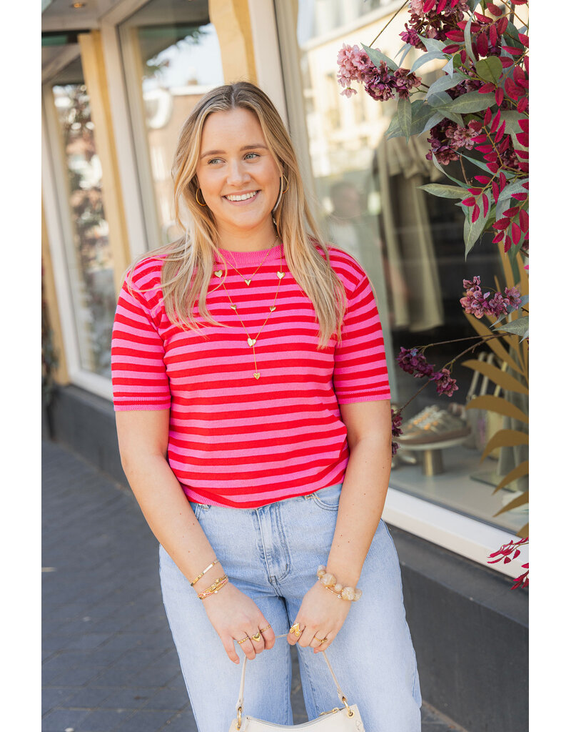 21Jewelz Gestreept shirtje - rood/roze